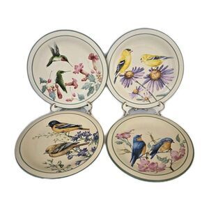 Lenox Summer Greetings 8 1/3" Salad Plate Lot Of 4 Catherine McClung